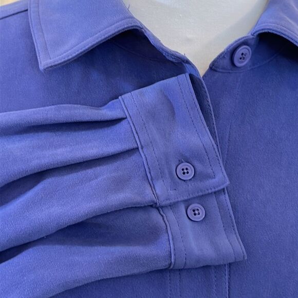 Croft & Barrow Shacket Size 1X Jacket Faux Suede Stretch Purple - Picture 8 of 13